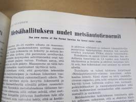 Metsätaloudellinen Aikakauslehti 1960 -sidottu vuosikerta -sisältää runsaasti artikkeleita / kuvia / mainoksia metsätalouden koneista ja laitteista