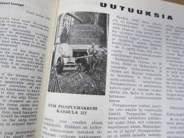 Metsätaloudellinen Aikakauslehti 1960 -sidottu vuosikerta -sisältää runsaasti artikkeleita / kuvia / mainoksia metsätalouden koneista ja laitteista