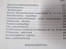 Metsätaloudellinen Aikakauslehti 1959 -sidottu vuosikerta -sisältää runsaasti artikkeleita / kuvia / mainoksia metsätalouden koneista ja laitteista