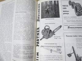 Metsätaloudellinen Aikakauslehti 1959 -sidottu vuosikerta -sisältää runsaasti artikkeleita / kuvia / mainoksia metsätalouden koneista ja laitteista