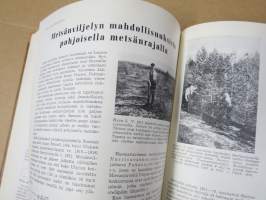 Metsätaloudellinen Aikakauslehti 1959 -sidottu vuosikerta -sisältää runsaasti artikkeleita / kuvia / mainoksia metsätalouden koneista ja laitteista