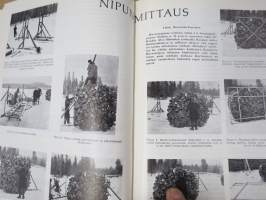 Metsätaloudellinen Aikakauslehti 1958 -sidottu vuosikerta -sisältää runsaasti artikkeleita / kuvia / mainoksia metsätalouden koneista ja laitteista