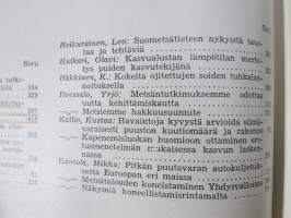 Metsätaloudellinen Aikakauslehti 1958 -sidottu vuosikerta -sisältää runsaasti artikkeleita / kuvia / mainoksia metsätalouden koneista ja laitteista