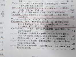 Metsätaloudellinen Aikakauslehti 1958 -sidottu vuosikerta -sisältää runsaasti artikkeleita / kuvia / mainoksia metsätalouden koneista ja laitteista