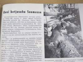 Metsätaloudellinen Aikakauslehti 1958 -sidottu vuosikerta -sisältää runsaasti artikkeleita / kuvia / mainoksia metsätalouden koneista ja laitteista