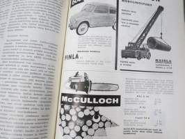 Metsätaloudellinen Aikakauslehti 1958 -sidottu vuosikerta -sisältää runsaasti artikkeleita / kuvia / mainoksia metsätalouden koneista ja laitteista