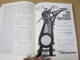 Metsätaloudellinen Aikakauslehti 1958 -sidottu vuosikerta -sisältää runsaasti artikkeleita / kuvia / mainoksia metsätalouden koneista ja laitteista