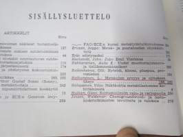 Metsätaloudellinen Aikakauslehti 1957 -sidottu vuosikerta -sisältää runsaasti artikkeleita / kuvia / mainoksia metsätalouden koneista ja laitteista