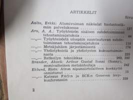 Metsätaloudellinen Aikakauslehti 1957 -sidottu vuosikerta -sisältää runsaasti artikkeleita / kuvia / mainoksia metsätalouden koneista ja laitteista