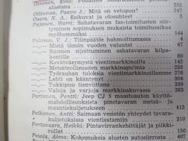 Metsätaloudellinen Aikakauslehti 1957 -sidottu vuosikerta -sisältää runsaasti artikkeleita / kuvia / mainoksia metsätalouden koneista ja laitteista
