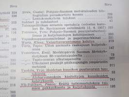 Metsätaloudellinen Aikakauslehti 1957 -sidottu vuosikerta -sisältää runsaasti artikkeleita / kuvia / mainoksia metsätalouden koneista ja laitteista