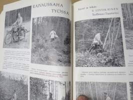 Metsätaloudellinen Aikakauslehti 1957 -sidottu vuosikerta -sisältää runsaasti artikkeleita / kuvia / mainoksia metsätalouden koneista ja laitteista