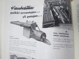 Metsätaloudellinen Aikakauslehti 1957 -sidottu vuosikerta -sisältää runsaasti artikkeleita / kuvia / mainoksia metsätalouden koneista ja laitteista