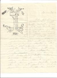 Kenttäpostikirje  1943   kuvallinen kirjearkki