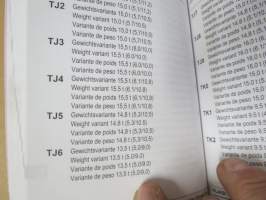 Mercedes-Benz Code - Übersicht / List of Codes MB-Truck, tehtaan koodikirja erilaisille rakenteille / osille / värikoodit ym.