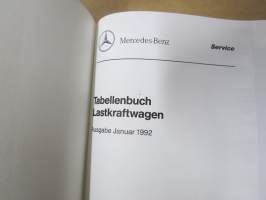 Mercedes-Benz Tabellenbuch Lastkraftwagen -taulukot eli tekniset tiedot ja arvot