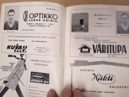 Suomi-sarja - Suomensarja (Suomen sarja / Mestaruussarja)  - Tampereen Kisatoverit - Rosenlewin Urheilijat RU-38 (Pori),  syyskuu 1965 -jalkapallo käsiohjelma