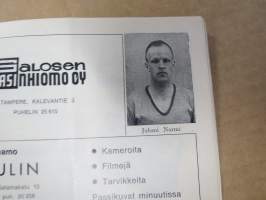 Suomi-sarja - Suomensarja (Suomen sarja / Mestaruussarja)  - Tampereen Kisatoverit - Rosenlewin Urheilijat RU-38 (Pori),  syyskuu 1965 -jalkapallo käsiohjelma