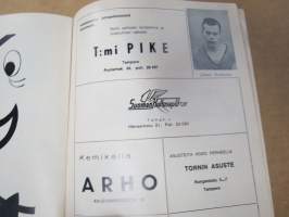 Suomi-sarja - Suomensarja (Suomen sarja / Mestaruussarja)  - Tampereen Kisatoverit - Rosenlewin Urheilijat RU-38 (Pori),  syyskuu 1965 -jalkapallo käsiohjelma