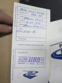 Ford - Auto-Iiro Ky Rauma - Laitila -auton mukana toimitettu kansio