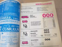 Satakunta 1986 Kankaanpää, Pori, Rauma, Uusikaupunki -puhelinluettelo, koti- ja yrityshakemisto ja keltaiset sivut