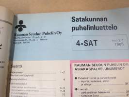 Satakunta 1986 Kankaanpää, Pori, Rauma, Uusikaupunki -puhelinluettelo, koti- ja yrityshakemisto ja keltaiset sivut
