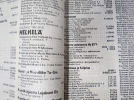 Satakunta 1986 Kankaanpää, Pori, Rauma, Uusikaupunki -puhelinluettelo, koti- ja yrityshakemisto ja keltaiset sivut