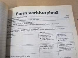 Satakunta 1986 Kankaanpää, Pori, Rauma, Uusikaupunki -puhelinluettelo, koti- ja yrityshakemisto ja keltaiset sivut