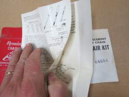 Remington Chain Saws - Maintenance &amp; Sharpening Instructions - Repalcement Saw Chain Repai r Kit -muovitaskussa olevat teroitus- ja hoito-ohjeet + korjaussarja