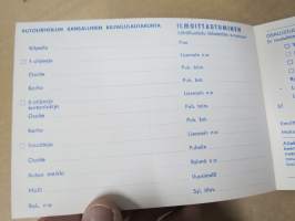 Autourheilun kansallinen kilpailulautakunta - Ilmoittautumislomake, käyttämätön 10 lomakkeen sarja / nippu, 1970-luvulta
