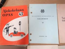 Autoiluun ja Autoliittoon yms. liittyviä painatteita 10 kpl erä vv. 1928-1957