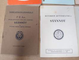 Autoiluun ja Autoliittoon yms. liittyviä painatteita 10 kpl erä vv. 1928-1957