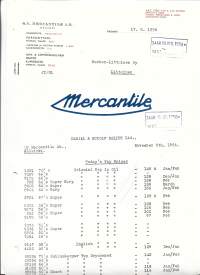 Mercantile Oy Helsinki 1956  - firmalomake 2 eril