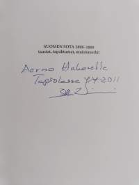 Suomen sota 1808-1809 : taustat, tapahtumat, muistomerkit (signeerattu, tekijän omiste)