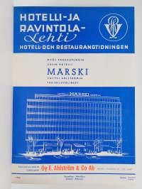 Hotelli- ja ravintolalehti vuosikerta 1962 (n:o 1-12 kansiin sidottuna)