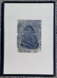 Veikko Arosara, piippumummo sign ja numeroitu grafiikka -66 kehystetty 51x32 cm