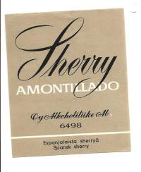 Amontillado  nr 6498Sherry  - viinaetiketti