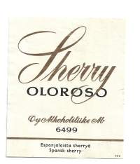 Oloroso nr 6499Sherry  - viinaetiketti