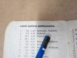 Viipurin Raitiotiet - Työvuorot ja aikataulut kaupungin raitioteillä (nr 10), moottorivaunut ja jälkivaunut, 1939 alkaen Varjoranta