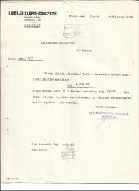 Kansalliskauppa Oy Kuopio 1926 - firmalomake