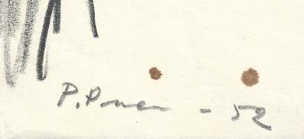 Pekka Partanen, &quot;Nainen&quot; lyijykynäpiirros  sign -52 28x21 cm