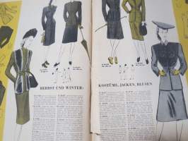 Beyers Mode Führer - Damenkleidung Herbst / Winter 1943-44 -II Maailmansodan aikaista saksalaista muotia, huomaa värikuvituksen runsaus sodasta huolimatta