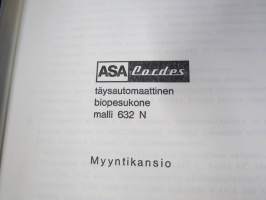 ASA Cordes täysautomaattinen biopesukone malli 632 N Myyntikansio -myyjien koulutuskansio, sisältää myös käyttöohjeen