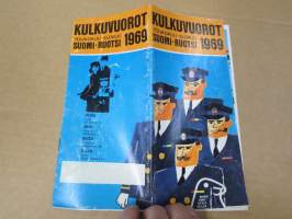 Yhteisliikennevarustamot Bore, SHO, Svea, Silja Suomi-Ruotsi kulkuvuorot ruotsinlaivoille toukokuu-elokuu 1965 -aikataulut