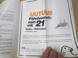 Yhteisliikennevarustamot Bore, SHO, Svea, Silja Suomi-Ruotsi kulkuvuorot ruotsinlaivoille toukokuu-elokuu 1965 -aikataulut