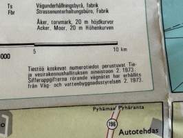 Suomen tiekartta 2 Vägkarta över Finland 1973