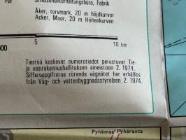 Suomen tiekartta 2 Vägkarta över Finland 1974