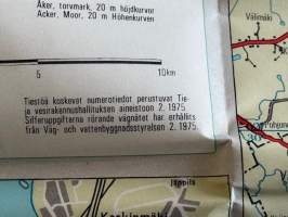 Suomen tiekartta 8 Vägkarta över Finland 1975