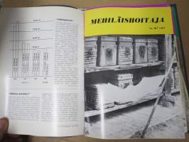 Mehiläishoitaja-lehti -erä lehtiä vv. 1965-1977, kansioissa, kaikki vuodet eivät ole täydellisiå - katso kuvat!