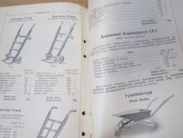 Hankkija - Koneluettelo nr 7B 1935 Separaattorit, Kirnut, Puutarharuiskut, Pellavakoneet, Tuulettajat, Mankelit, Rouhijat, Nostokurjet, tientekokoneet, Kuljetuskärry